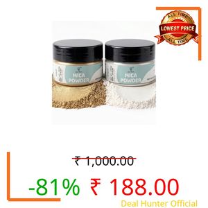 QUORIN Mica Powder Pigment for Resin Art, Candle Making & Soap Making | White, Gold Pearl Mica Powder with Rich Shimmer Finish | 60g (White + Gold - 60g)
