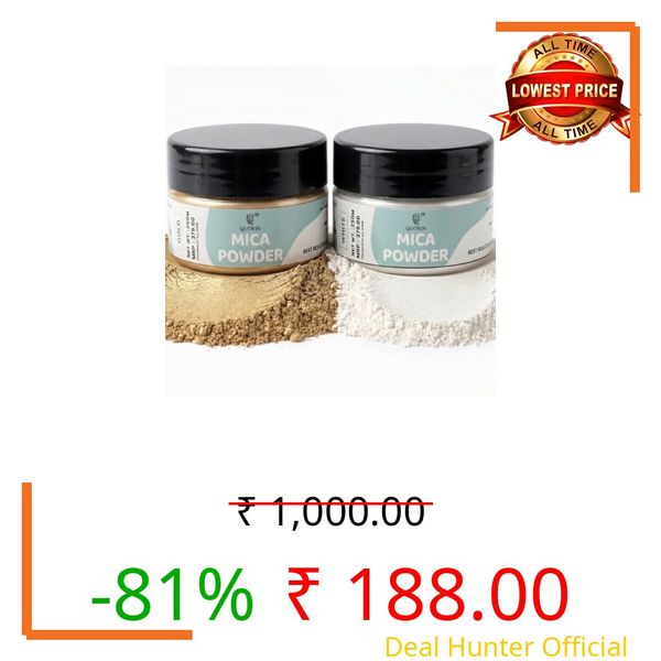 QUORIN Mica Powder Pigment for Resin Art, Candle Making & Soap Making | White, Gold Pearl Mica Powder with Rich Shimmer Finish | 60g (White + Gold - 60g)