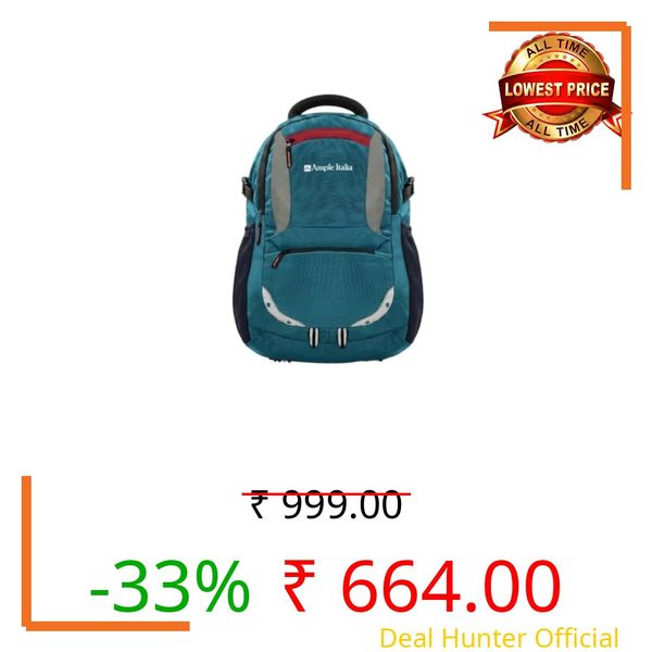 AMPLE ITALIA 40L Laptop Backpack for Men | Fits up to 16 Inch Laptops | 3 Main Compartments Water Resistant Office Bag | Padded Ergonomic Shoulder Straps | (Aqua Green)