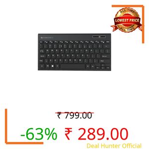 Zebronics K16 Wired Keyboard, 79-Key Layout with Integrated Multimedia Keys, 1.1m Cable Length, ₹ Rupee Key, UV Coated Keys, Spill-Proof Design, USB Interface, Slim & Compact Design