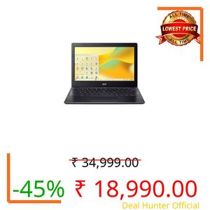 Acer Chromebook, Intel Celeron- N4500 Processor, 4GB LPDDR4 RAM, 64GB eMMC, 29.46cm /11.6" inch HD Display, Chrome OS, Intel UHD Graphics,WiFi 5, Black, 1.2 KG, CO731, Thin & Light Laptop