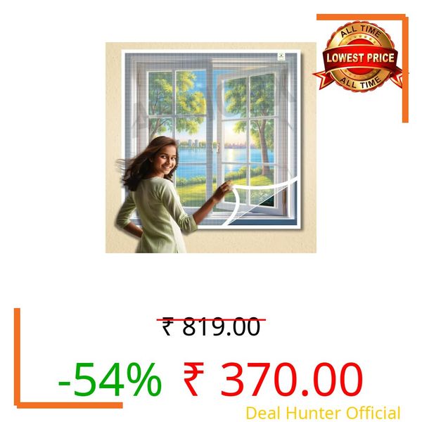 ARMORX Customizable Fiberglass Window Mosquito Net | Stitched with Fastener Tape | Windows/Door DIY Bug Insect Mesh | White - 50cm x 90cm
