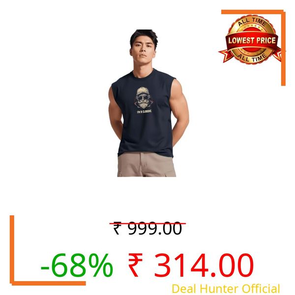 Men's Sleeveless Tank Top Premium Cotton Blend Muscle Fit Gym Vest | Casual Summer Shirt | Breathable & Lightweight Fitness Wear for Gym, Running & Daily Use (IN, Alpha, L, Regular, NVY-CLASIC)