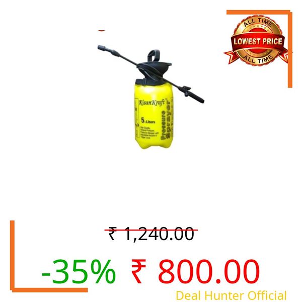 Green Earth Machines | Garden Sprayer | KISAN Kraft KK-PS5000 Manual Sprayer (5 Litre) | Yellow Colour