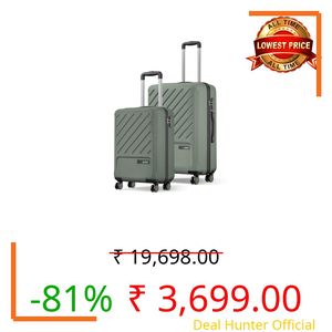 Safari Symphony Set of 2 Trolley Bag Hard Case Polypropylene, 8 Spinner Wheels, 360 Degree Wheeling Carry on Luggage, Travel Bag, Suitcase for Travel, Trolley Bags for Travel, Thyme Green