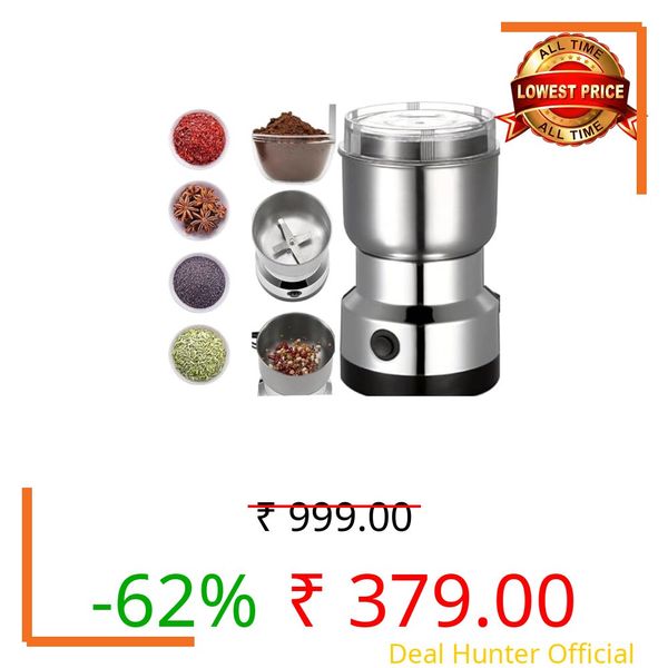 Tribal Cooking Nima Electric Coffee & Spice Grinder 150W | Stainless Steel Dry Masala Grinder | Multipurpose for Coffee Beans, Nuts, Seeds & Spices | Compact Kitchen Appliance