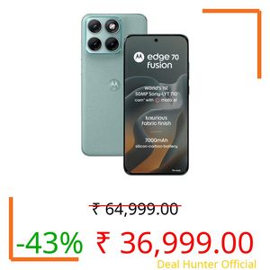 Motorola Edge 70 Fusion 5G (Pantone Blue Surf, 12GB RAM, 512GB Storage) | AI Features | 6.78-inch 144Hz AMOLED | Snapdragon 7s Gen 4 | 50MP + 13MP Camera | 32MP Selfie | 7000mAh | 68W TurboPower