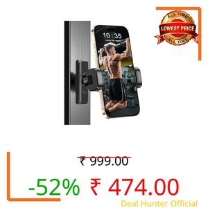 OQTIQ SUCGLES Gym Magnetic Phone Holder, 360° Adjustable Strong Magnetic Mobile Mount, Tripod & Fill Light Compatible, Universal Workout Phone Holder for Gym Equipment, Fitness & All Smartphones