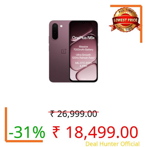 OnePlus N6x | 4GB+64GB | Burgundy Red | 7000mAh Battery | Power for Days | 36-Months Smoothness | Smooth 120Hz Display | Largest 5300mm2 Cooling System | Military-Grade Durability