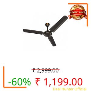 Athots Affleck Ultra 1200mm (48 Inch) High Speed Ceiling Fan | Energy Efficient Motor | Anti-Dust Blades | Ideal for Kitchen, Office & Small Room | 24 Months Warranty | (Plain Smock Brown)