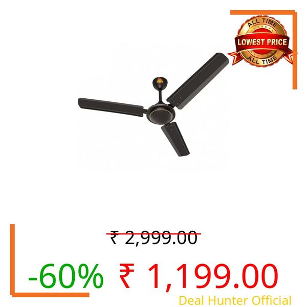 Athots Affleck Ultra 1200mm (48 Inch) High Speed Ceiling Fan | Energy Efficient Motor | Anti-Dust Blades | Ideal for Kitchen, Office & Small Room | 24 Months Warranty | (Plain Smock Brown)
