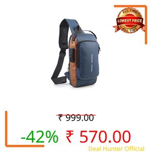 Niwlix Sling Bag for Men Stylish Crossbody Backpack for Men & Women, Anti-Theft Chest Bag with USB Charging Port, Messenger Bags, Casual Shoulder Bag