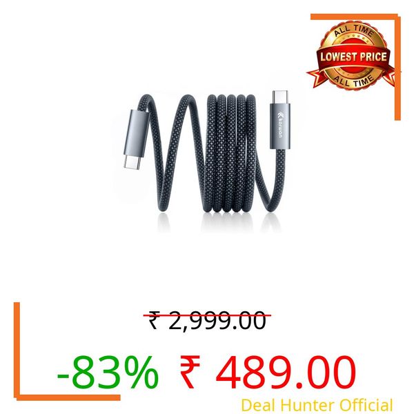 KARWAN 100W Original USB Type C to Type C Cable [2Yrs Warranty] 5A Nylon Braided PD-3.1 Fast Charging & Data Sync Cable with E-Marker Chip for Laptops,Macbook,Tablet,iPhone,Android Smartphone & More