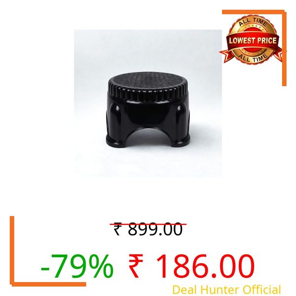 LuxuryBase Stool for Kitchen Bathroom Black 16cm | Panda Plastic Stools