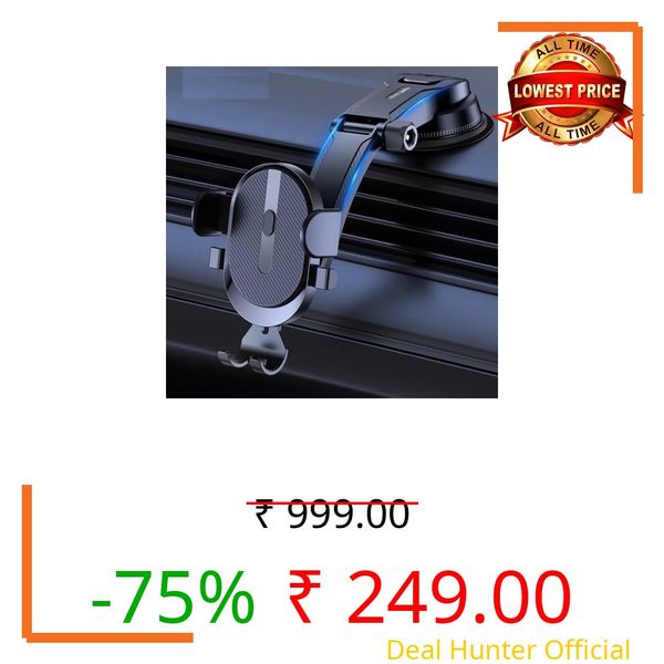 car Mobile Holder for Dashboard with 360 Degree Rotation Phone Holder in car with Quick Release Button, Strong Suction Cup Mount for Windshield & Dashboard, Mobile Holder for car