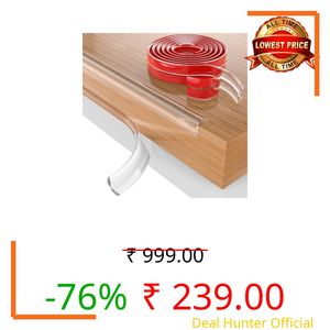 Silicone Edge Protector Strip | Baby Corner Guards for Sharp Edges | Table, Bed & Furniture Safety Protectors | Baby Proofing Corner Guards & Edge Safety for Sharp Edges (4 Meter//)