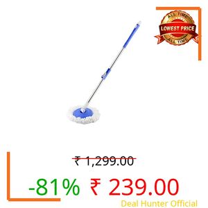 Feyora Mop Stick for Floor Cleaning, 360 Degree Spin Mop Stick Rod with Microfiber Refill Standing Magic Pocha with Easy Grip Handle Floor Cleaning Supplies Product for Home, Office (Multicolor)
