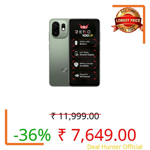 Zeno 100 Lite | UNISOC Octa-Core Processor | 2GB + 4GB RAM 64GB Storage | 5000mAh Battery | 6.6" HD+ 90Hz Display | DTS Sound | Silk Green