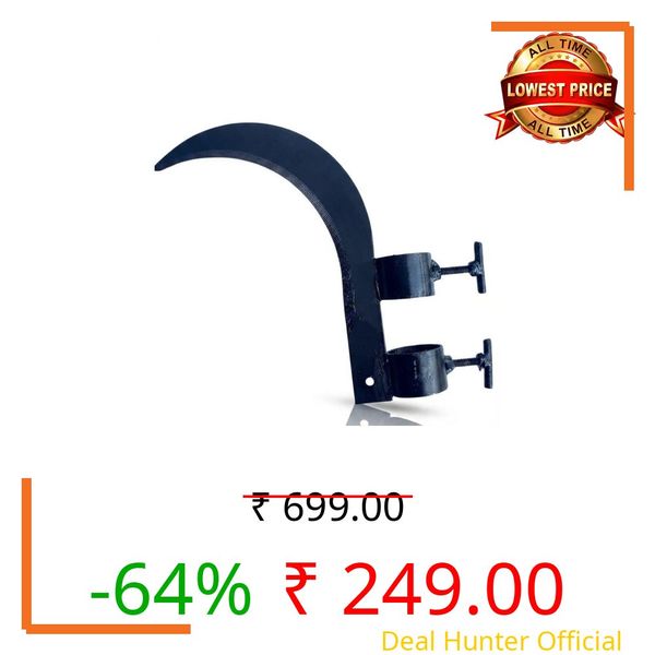 Multipurpose Grass Sickle Cutter Head with Adjustable Clamp – High Carbon Steel Sharp Curved Blade for Garden Trimming, Weed Cutting, Coconut Harvesting & Tree Branch Pruning, Farm Tool