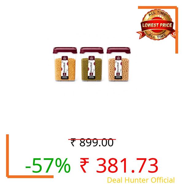 SR Airtight Rice Storage Container Set of 3 (6000 ml) | Large Grocery Storage Box for Rice, Grains & Pulses | BPA-Free Moisture-Proof | Big Storage Box for Kitchen Essentials (Maroon)