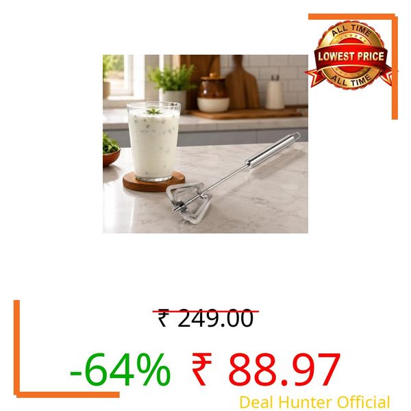 Clazkit Stainless Steel Hand Push Whisk Blender | Manual Egg Beater & Milk Frother | Semi-Automatic Rotary Whisk for Eggs, Cream, Coffee & Baking