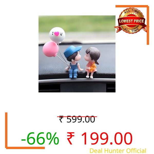 FIDEO Cute Couple Car Dashboard Decoration| Miniature Figurines Premium Car Interior Decor Accessories | Romantic Gift for Car Dashboard Office Desk Home