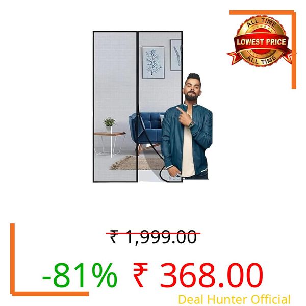 Magnetic Mosquito Screen Door Net Curtain with Magnets Reinforced Polyester Curtain Back Door Mesh with All in One Insect Control | Insect Repellent Size 7 feet Black Color