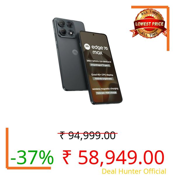 Motorola Edge 70 Max 5G, Pantone Dark Shadow, 12GB RAM, 256GB Storage