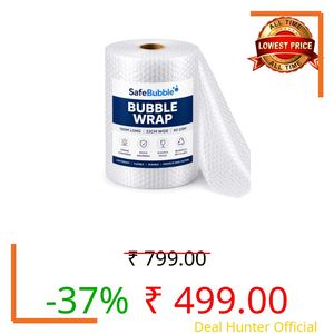 Bubble Wrap Roll for Packing 33cm x 100 Meter | Air Bubble Cushioning Wrap Sheet for Shipping, Moving, Courier & Fragile Item Protection | Transparent, Reusable, Tear-Resistant (100 Meter)