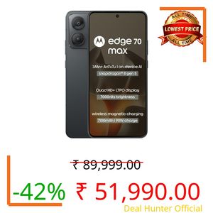 Motorola Edge 70 Max 5G (Pantone Dark Shadow, 8GB RAM, 256GB Storage) | Snapdragon 8 Gen 5 Processor | 6.8-inch Quad HD+ Display | 50MP + 8MP Rear Camera | 32MP Front Camera | 7100mAh Battery | 90W
