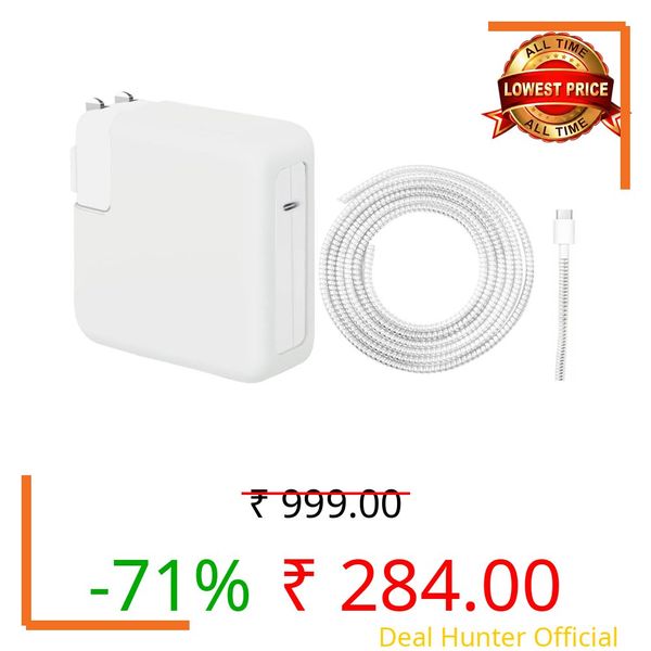 Techmount Silicone Protective Cover with Silver Data Cable Potector Compatible with 29W/30W/35W MacBook Adapter Compatible with MacBook Air M2 M1 13 inch Models A2681 A2337 A2179 2020 (ONLY Cover)