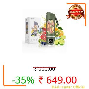 Turelar PortableBlender Electric Juicers Fruit Mixers USB Rechargeable Smoothie Mini Blender Personal Juicer 10 Blades 3 Gears With 1300 Mah Rechargeable Battery-Smoothie Juicer (Green)