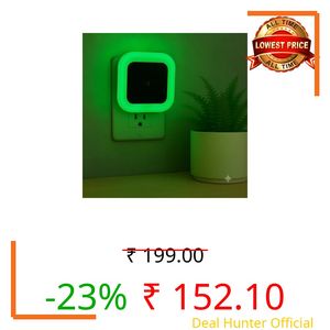 0.5W LED Night Light, Plug-in 2-Pin Compact Socket Lamp for Bedroom, Hallway & Living Room, Energy Efficient Soft Glow, Plug & Play (Green)