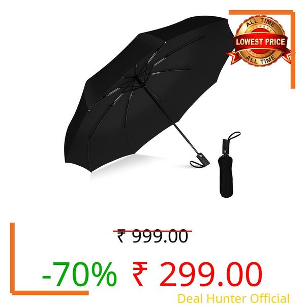 LANDNEOO DJIVAN Portable Auto Travel Umbrella - Windproof for Rain, Strong for Wind, Auto Open/Close Button, Perfect Car Umbrella for Men & Women