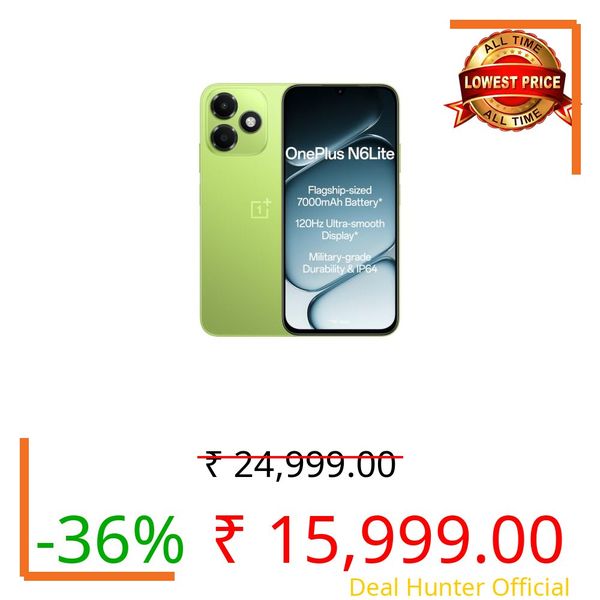 OnePlus N6 Lite | 4GB+64GB | Neo Green | Massive 7000mAh Long-Lasting Battery | 120Hz Ultra Smooth Display | 36 Months Fast & Smooth | Military-Grade Durability