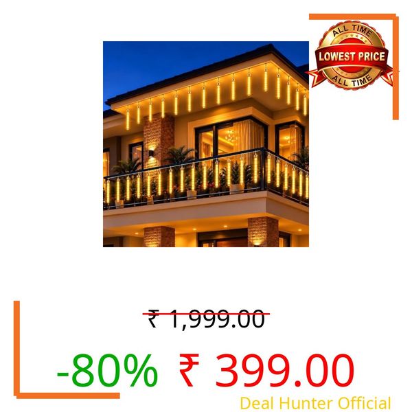 DesiDiya Rain Drop LED Meteor Shower Diwali Lights for Decoration Home