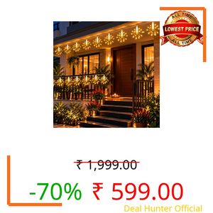 Desidiya 12 Starburst Sparkle LED String Lights for Decoration Warm White