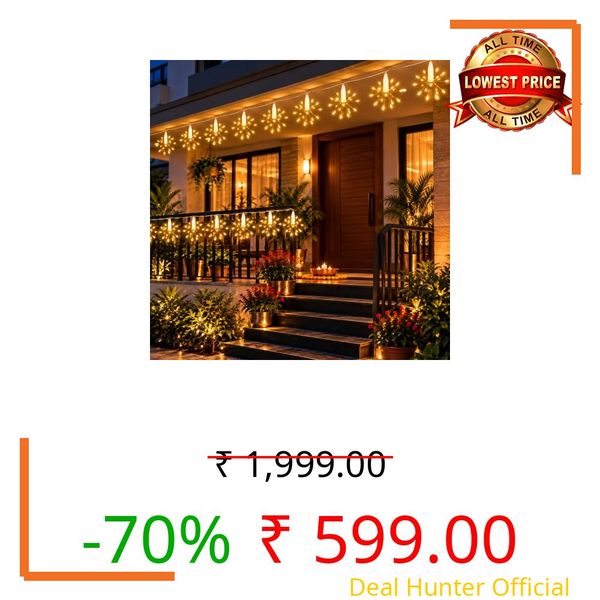 Desidiya 12 Starburst Sparkle LED String Lights for Decoration Warm White