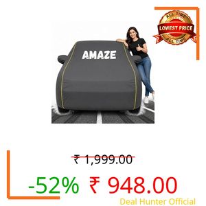 Custom Fit Grey 100% Waterproof Amaze Car Cover | Polyester Car Body Covers for Rain & Sun | UV Protection, Dustproof, Scratch Resistant, Windproof, Heat Resistant