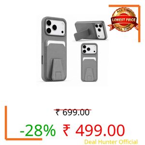 Phone Case with Wallet and Kickstand for iPhone 17 Pro Max Grey