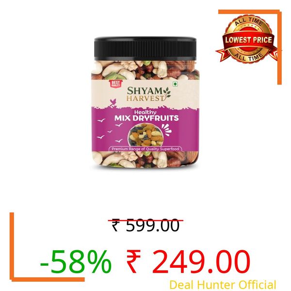 Shyam Harvest Premium Mix Dry Fruit 500g |Assorted Nuts & Dried Fruits| Healthy Snacking Superfood & Daily Energy Booster