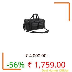 Fur Jaden Weekender Premium Duffle Bag for Travel for Men and Women Made of Faux Leather with Attachable Shoulder Strap Cabin Holiday Bag (Carbon Black)