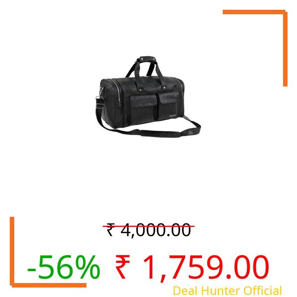Fur Jaden Weekender Premium Duffle Bag for Travel for Men and Women Made of Faux Leather with Attachable Shoulder Strap Cabin Holiday Bag (Carbon Black)
