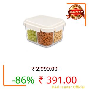 Vasukie 4-Compartment Meal Prep Container with Airtight Locking Lid – with Removable Cups for Meal Prep, Fruits, Nuts & Side Dishes, BPA-Free Clear Plastic (1500ML)