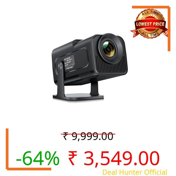 Portable Smart Mini Projector, 4K 1080P Full HD Projector Supports Netflix, Prime and YouTube Etc. WiFi 5G, BT-5.0, Cinema Projector 180° Android 11, Compatible with TV Stick/Windows/iOS/Android