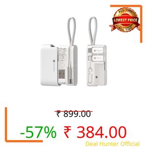 Portronics Snapcase Ultra Multifunctional 8-in-1 Cable & tool Kit, 60W Fast Charging, USB-A, Type-C to Type C, 8-Pin & Micro Adapters, SIM & Micro SD Holder, High-Speed Data transfer, White