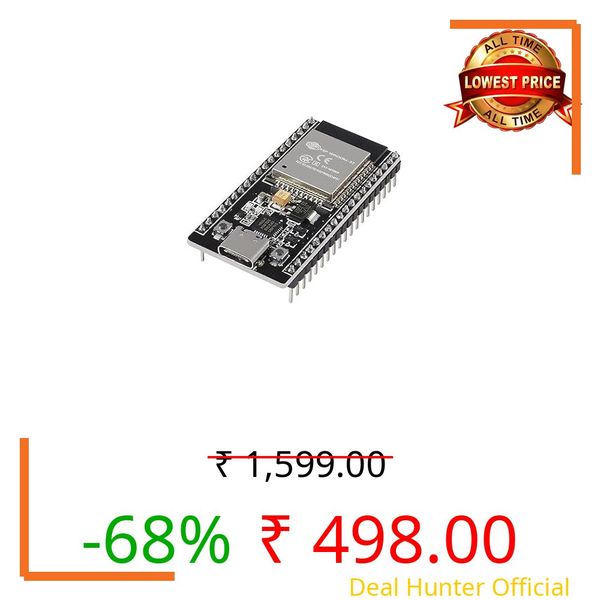 SP ELECTRON ESP32 Development Board DevKit V1 30-Pin with ESP32-WROOM-32, Dual-Core 240MHz, WiFi & Bluetooth 4.2, 4MB Flash, Micro USB, 3.3V for Ardino IDE, IoT, Robotics & DIY Projects