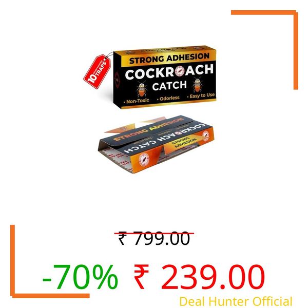 Natural Cockroach Catch Eco-Friendly Roach for Kitchen, Bathroom, Indoor & Outdoor Cockroach Control with Anti-Roach Non-Toxic (10 Traps)