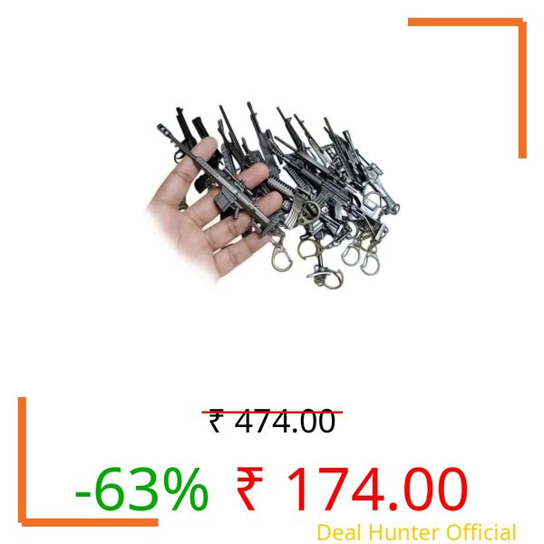 GULLI BULLI PUBG gun Keychain | BGMI keychan Style Metal gun Keychains, Black Color, Standard Size, for kids and its players (New-Any1)