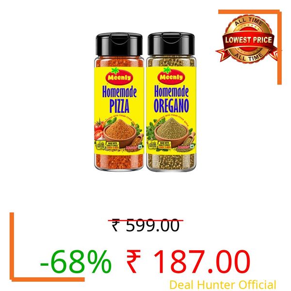 Meenly The Pizzeria Twin Pack Pizza & Oregano Seasoning (50g each)